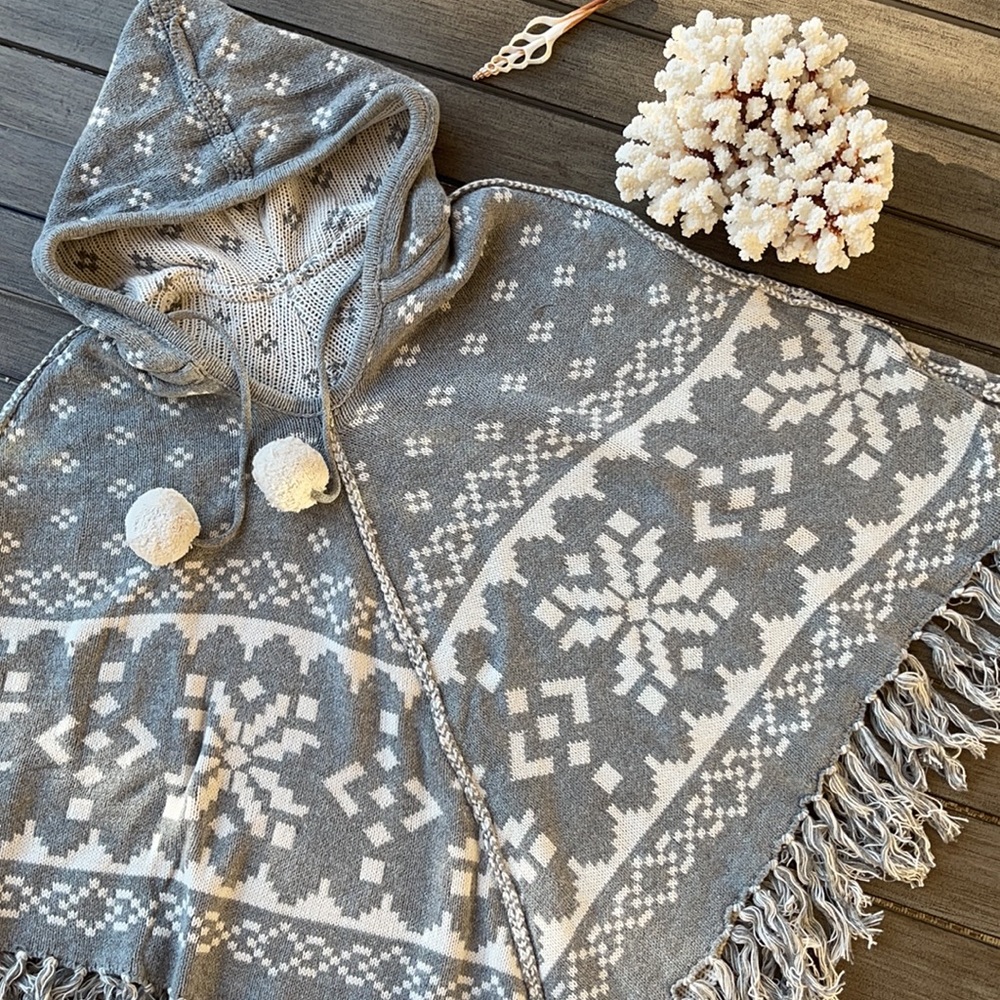 🔆PJ SALVAGE🔆 NATURAL PONCHO SWEATER REVERSIBLE - Picture 16 of 16